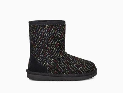 UGG Classic II Graphic Stitch Toddlers Boots Black - AU 602UI
